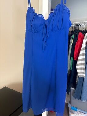 SHEIN Royal Blue Spaghetti-Strap Mini Dress